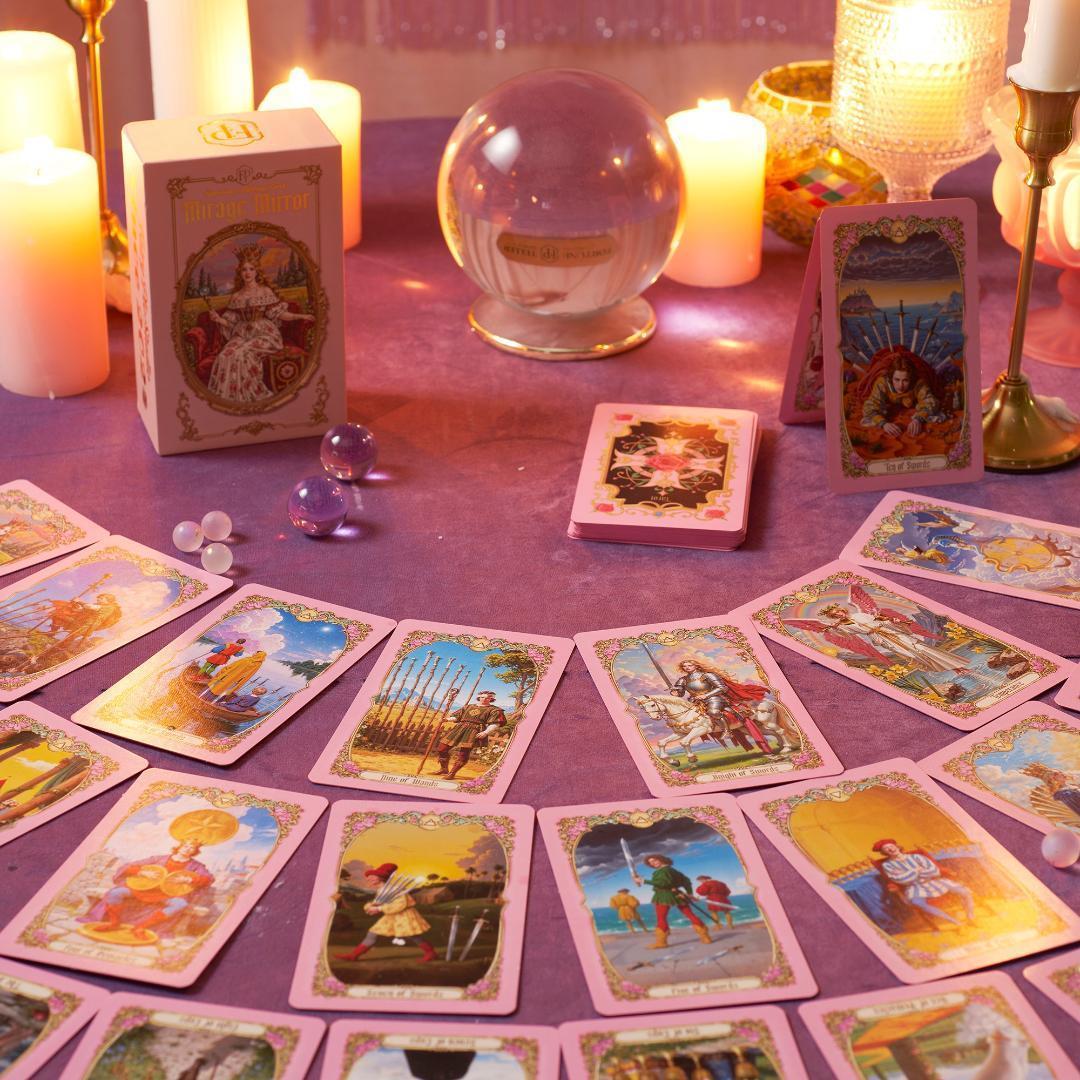 【正規品タロットカード】上品なピンク縁✨優雅で幻想的✨ロマンチックな愛のデッキ