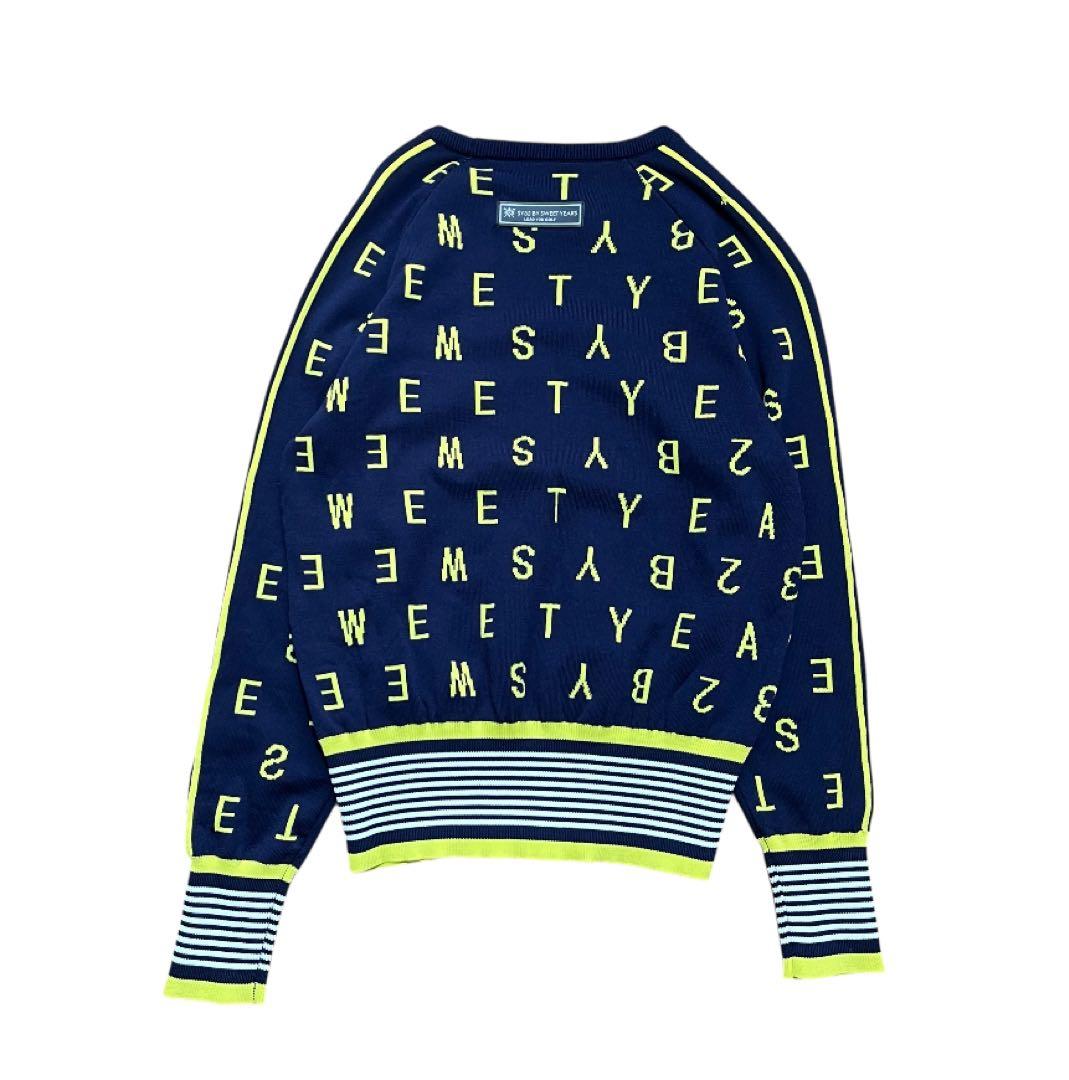 SY32 SWEET YEARS ゴルフレディース ニットシャツ M ネイビー