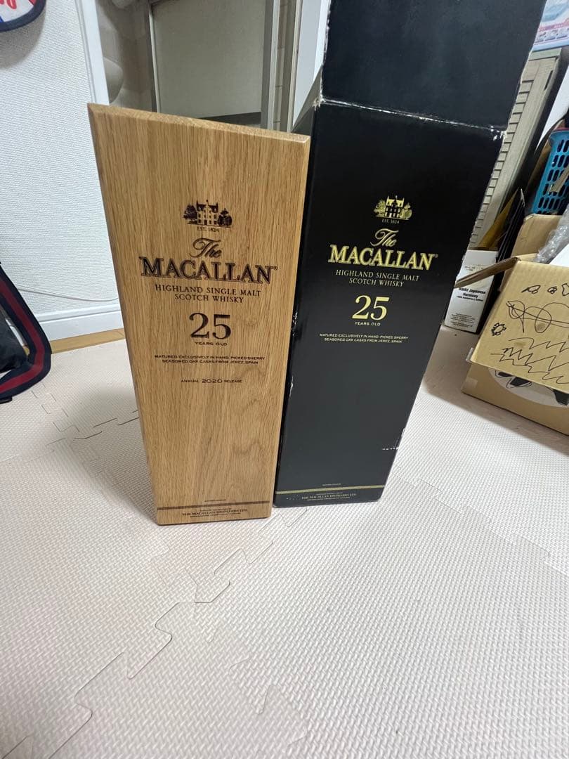 マッカラン25年シングルモルトウイスキー　空瓶　セット