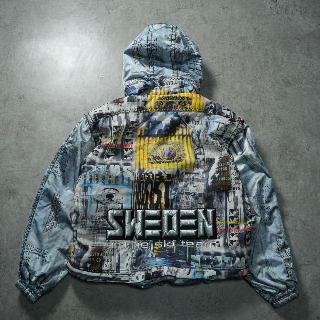 90s GOLDWIN archive 中綿ナイロンジャケット 短丈 シルバー
