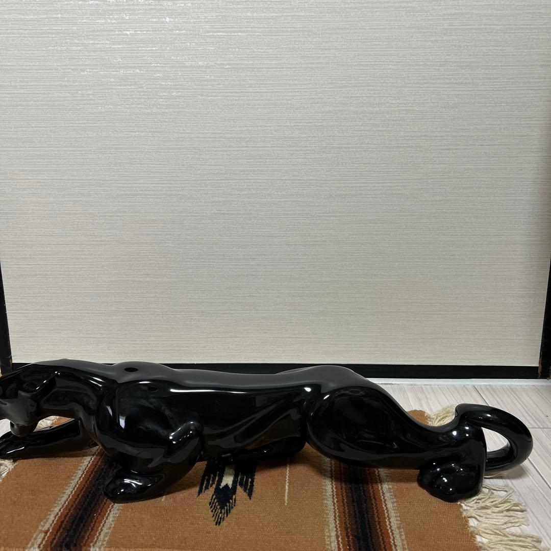50sブラックパンサー中　ビンテージ置物　ミッドセンチュリー　アンティーク雑貨