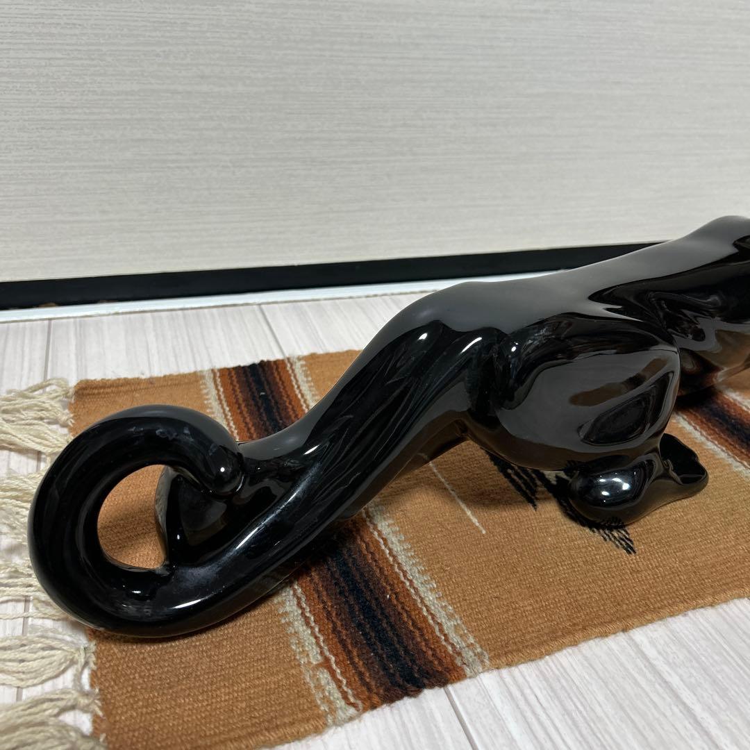 50sブラックパンサー中　ビンテージ置物　ミッドセンチュリー　アンティーク雑貨