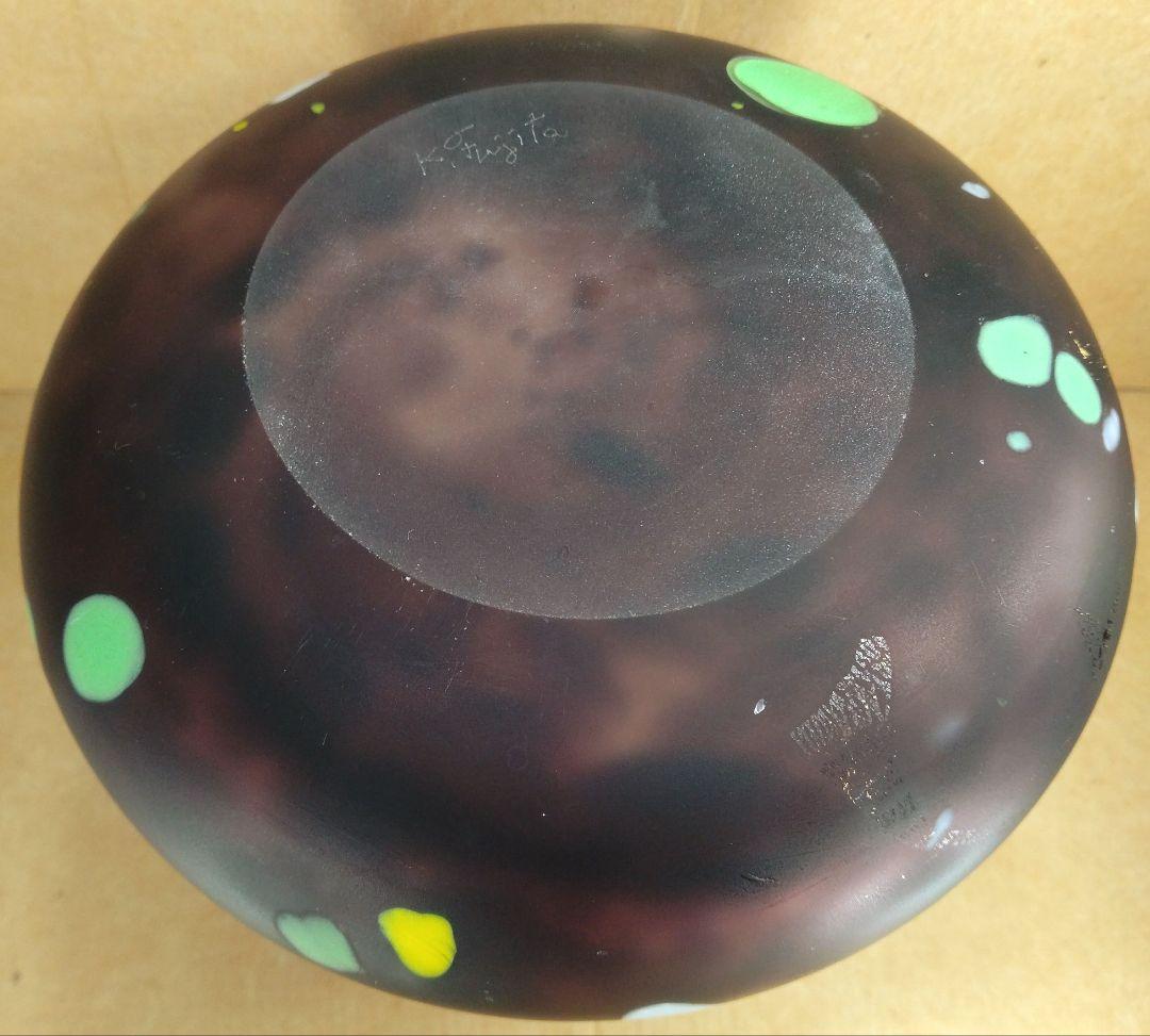 【本物保証】藤田喬平 手吹 紫金彩(花瓶) 共箱 希少作品