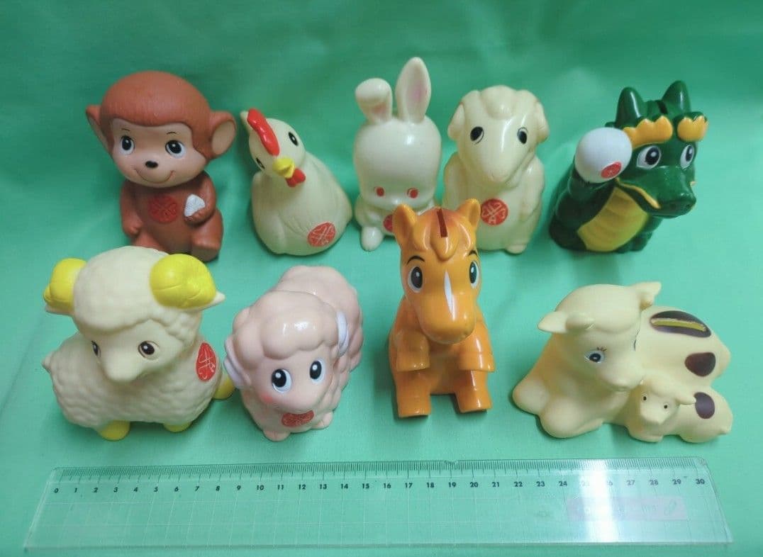 当時物 ソフビ フィギュア　大量 貯金箱 動物　レトロアニマル　昭和レトロ