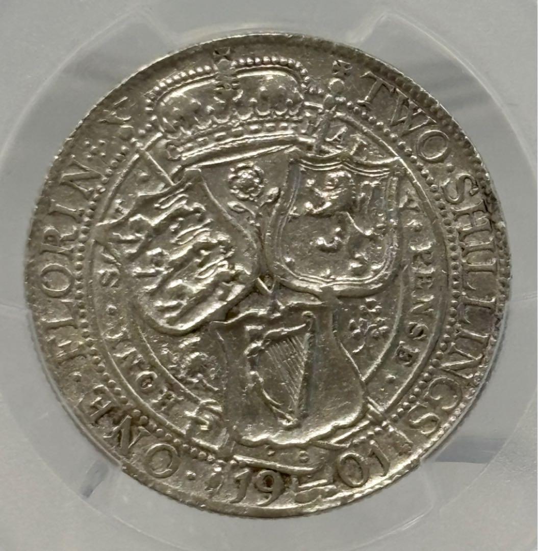 1901年 大英帝国 フローリン銀貨ヴィクトリア女王 PCGS認証