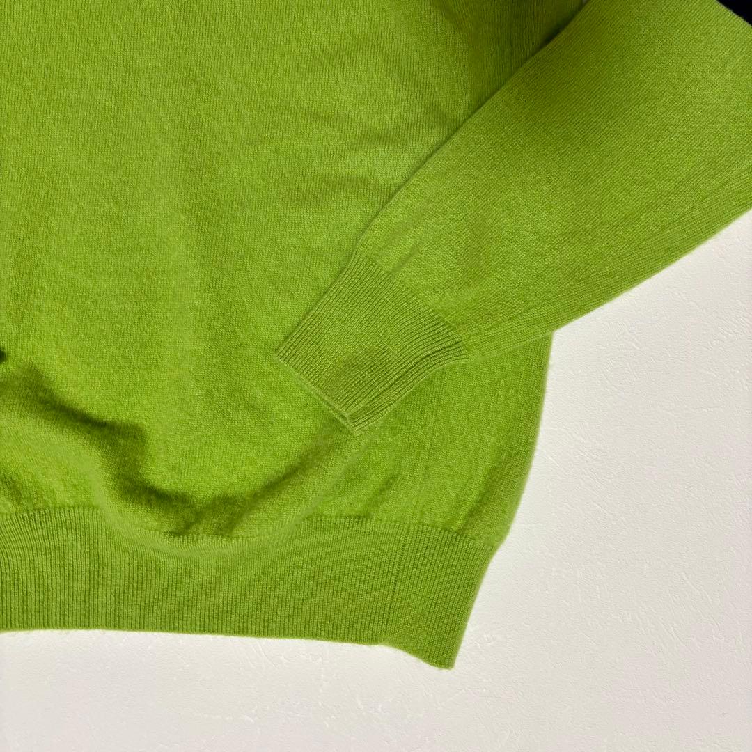マークアンドロナ カシミヤ100％ タートルネックニット グリーン 46 ゴルフ