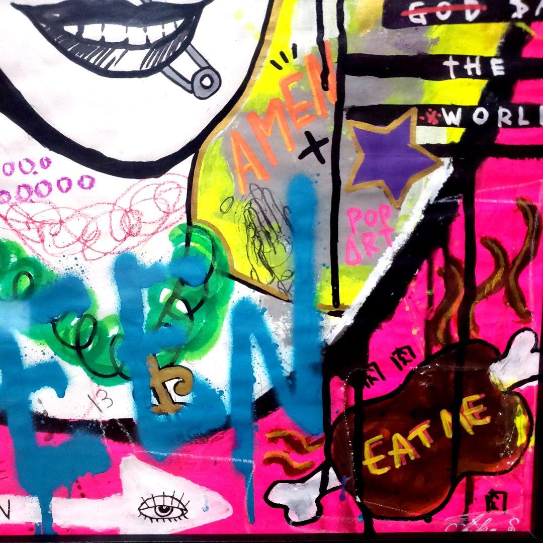 【一点物現代アート】GOD SAVE THE REP＆SKULL QUEEN