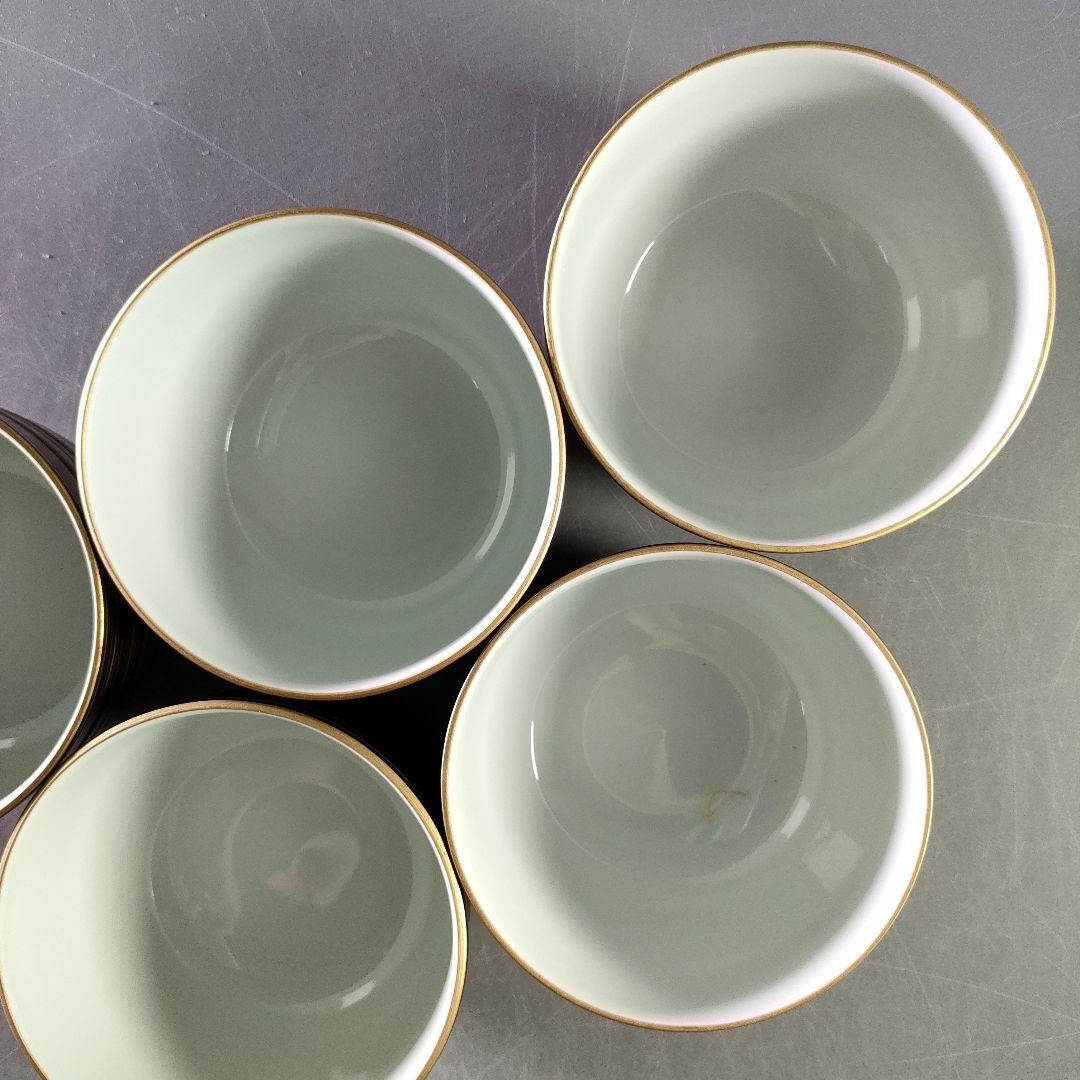 A940-6/京焼/貴古 造/一二三節紋碗5客/茶器/茶碗/茶道具/抹茶碗/