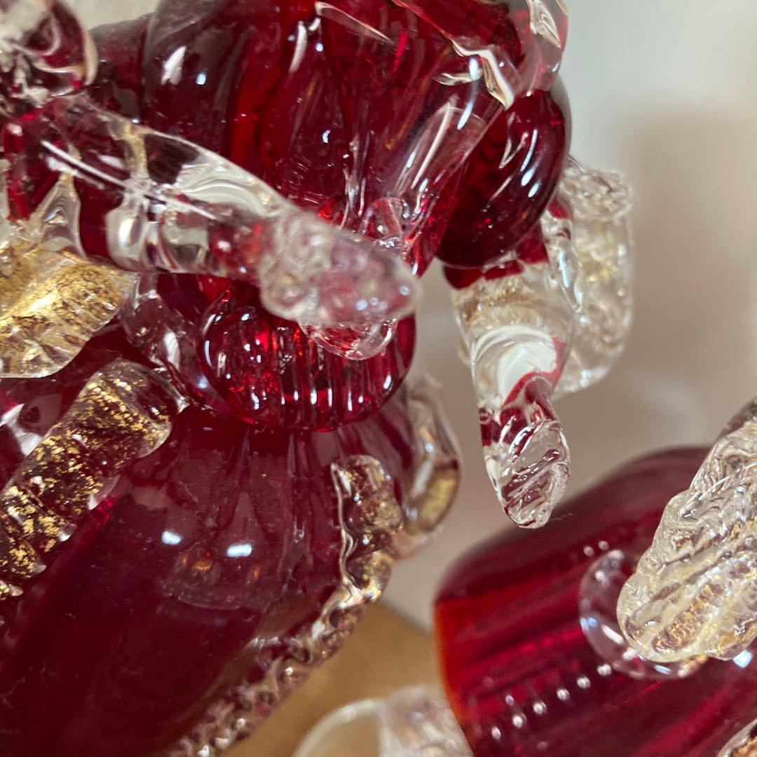 イタリア製 MADE IN MURANO赤色 男女 ヴェネツィアンガラス