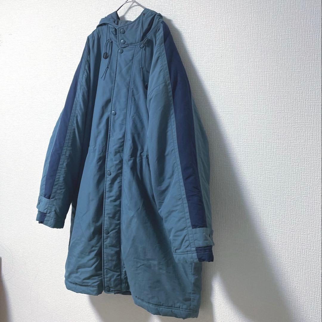 【稀少】90s 銀タグ NIKE ナイキ　刺繍　ベンチコート　キルティング　XL