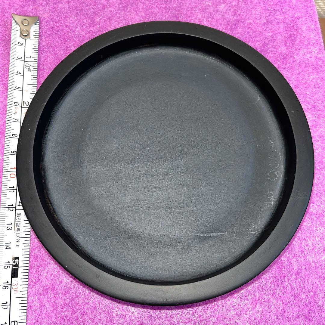 ⭕️雨端硯　五寸胴張丸硯　大型特殊研　直径150mm大　マニア