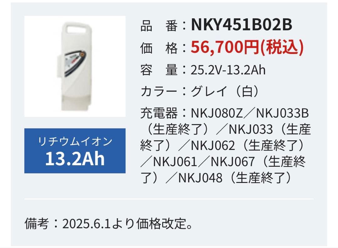 Panasonic リチウムイオンバッテリー新品