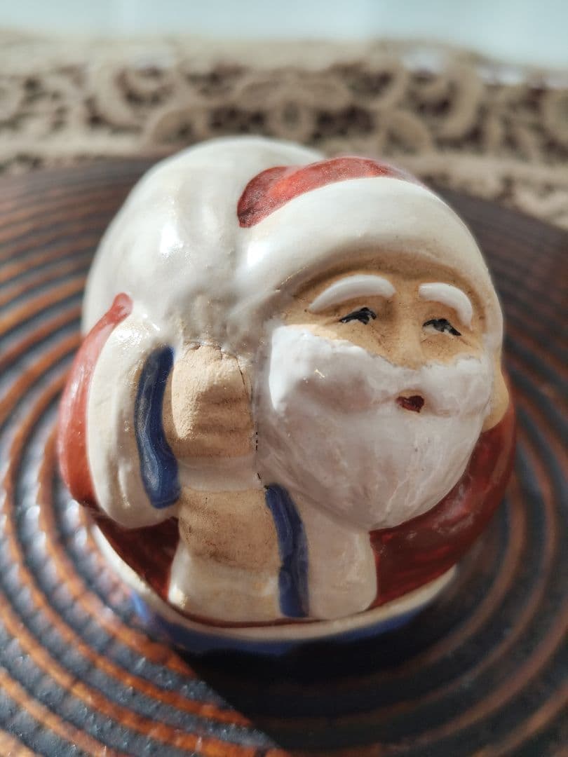 陶器　茶道具 香合 クリスマス サンタクロース 浅見与し三作 吉峯窯　茶道