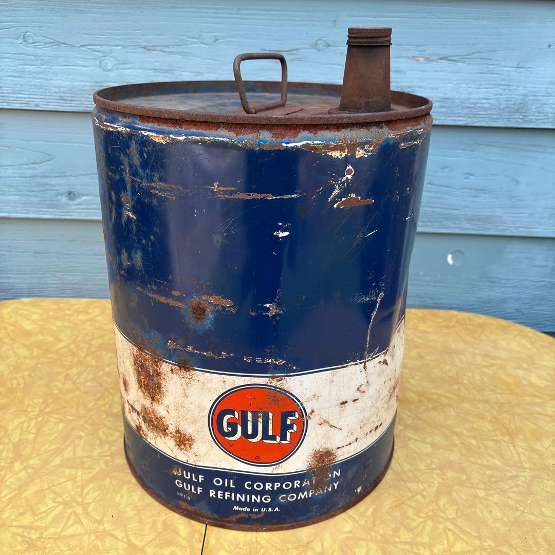 USA VINTAGE GULFガルフ 5ガロン缶 1950s