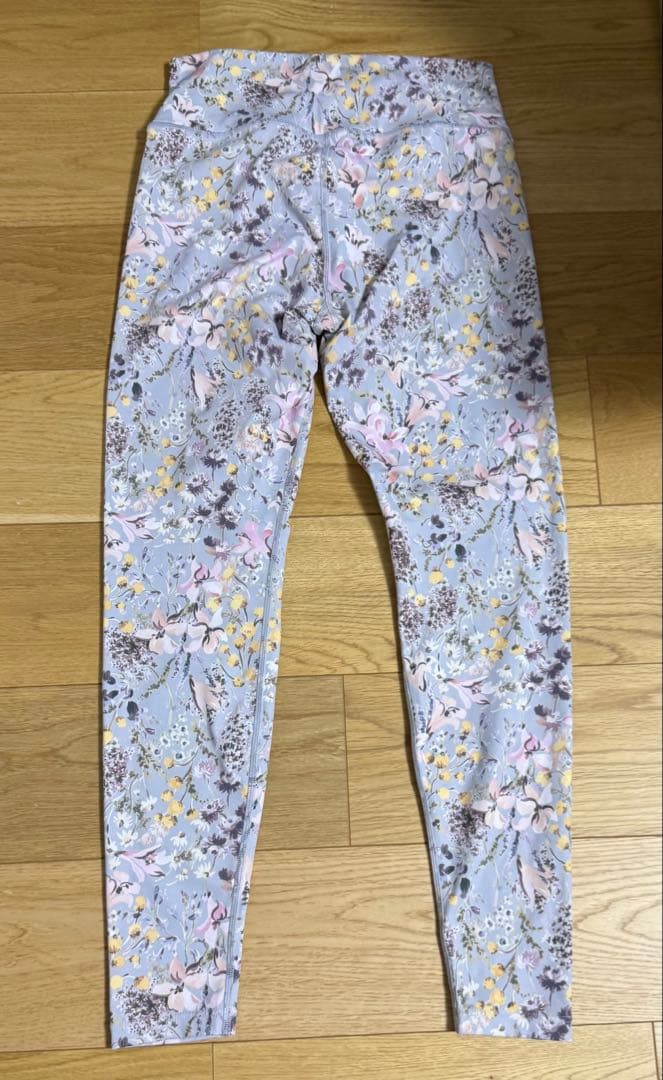 チャコット　花柄　レギンス　L バレエ　ヨガ　ピラティス　水色
