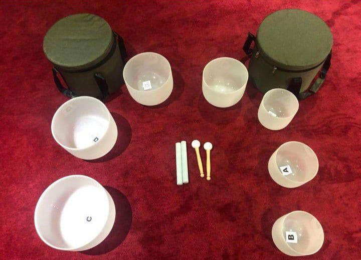 クォーツ　クリスタルボウル　7個セット　A＝ 432Hz バッグ2個付き　新品