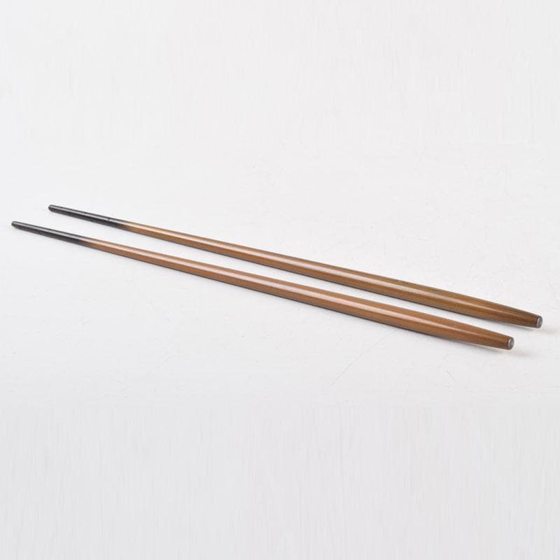 茶道具　金屋　金谷五郎三郎作　黄銅　銀頭大根式　火箸　共箱　N　9215