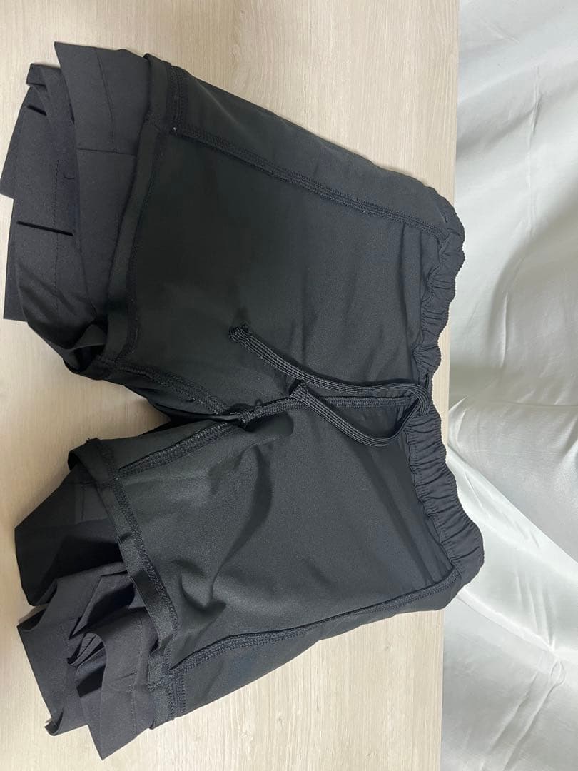 美品 ranor ラナー ランニングプリーツスカート S ブラック トレラン