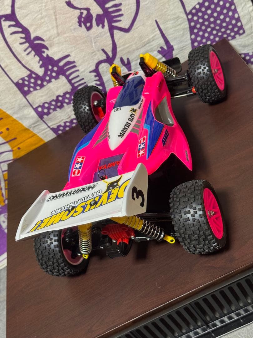 タミヤ4WDレーシングバギー マンタレイ2018オリジナル メカ・OP多数装着車