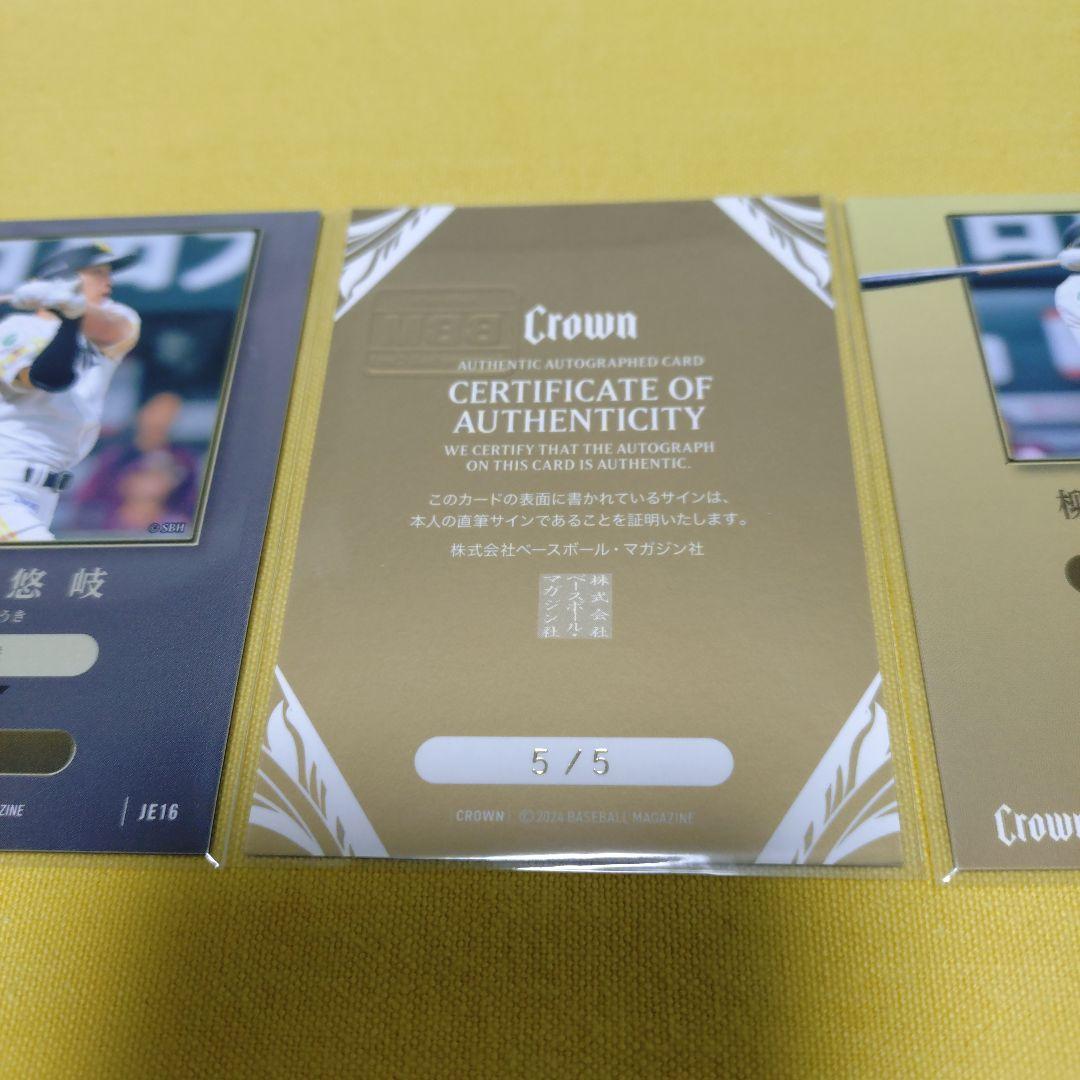 激レア 5/5 柳田悠岐 直筆サインカード&JET他 BBM2024Crown