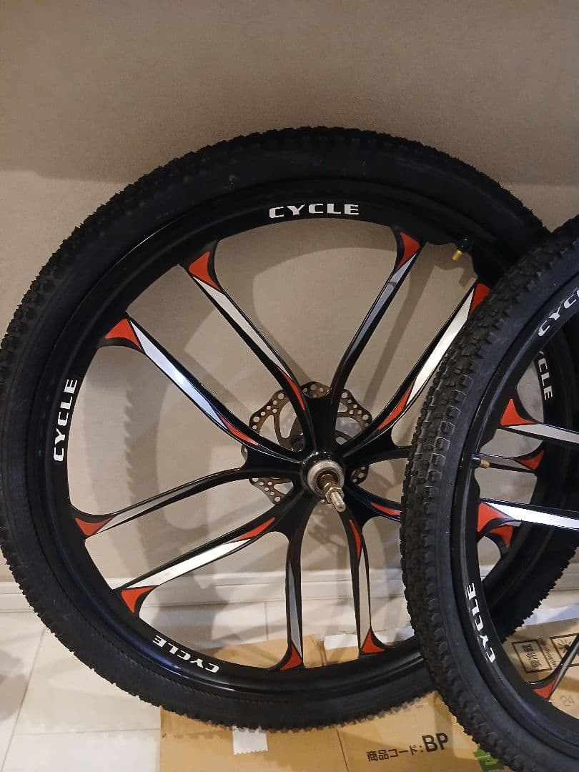 自転車ホイール 26インチ 黒 ダブルリム