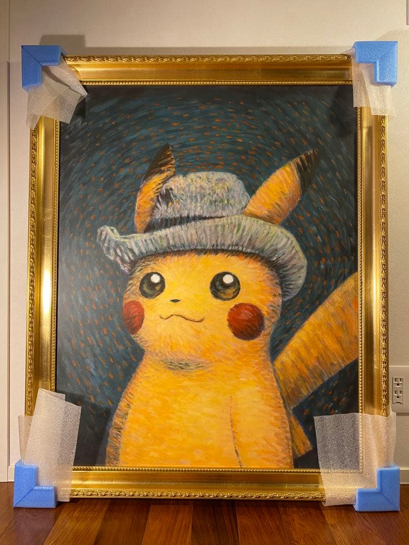 ゴッホピカチュウ キャンバス XL 95×75 金枠 xl