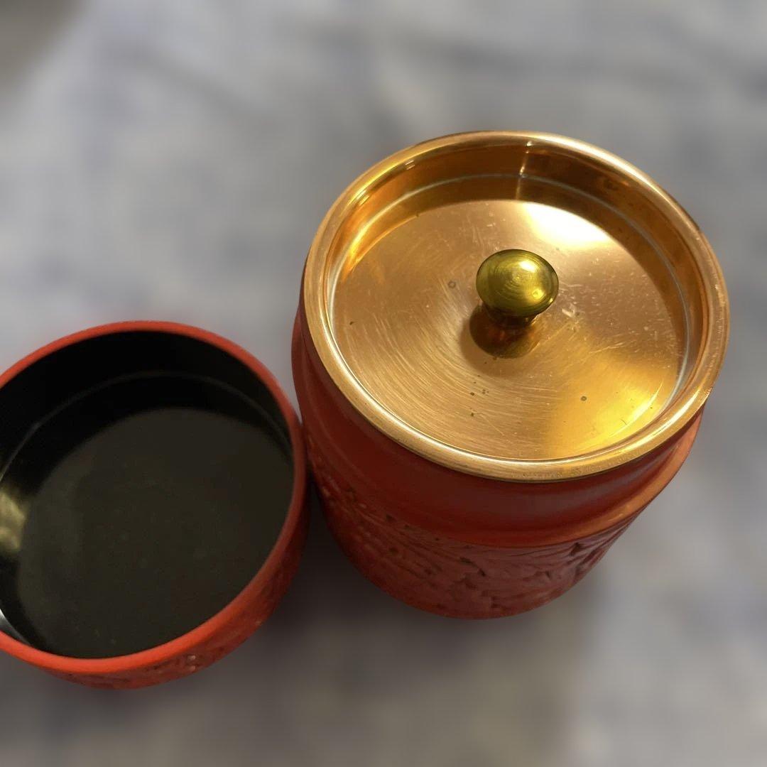 村上木彫堆珠　茶筒