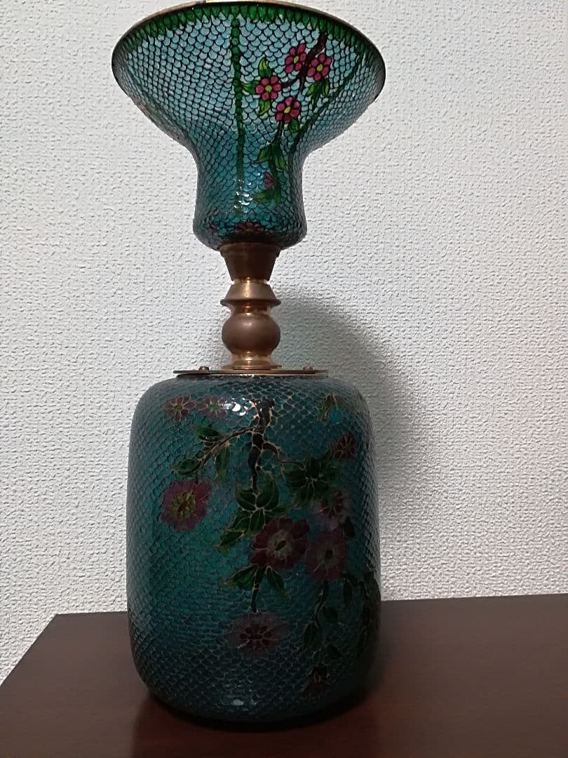 ⭐️レア物！薄胎 七宝焼 灯り 照明 燭台？尾張 名古屋 中国美術工芸品 骨董品