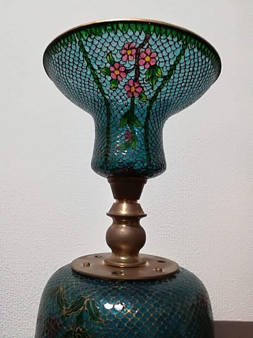 ⭐️レア物！薄胎 七宝焼 灯り 照明 燭台？尾張 名古屋 中国美術工芸品 骨董品