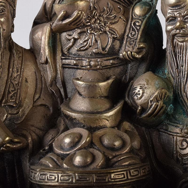 仏教美術　青銅古銅　福禄寿三星像　縁起物　置物　V　7833