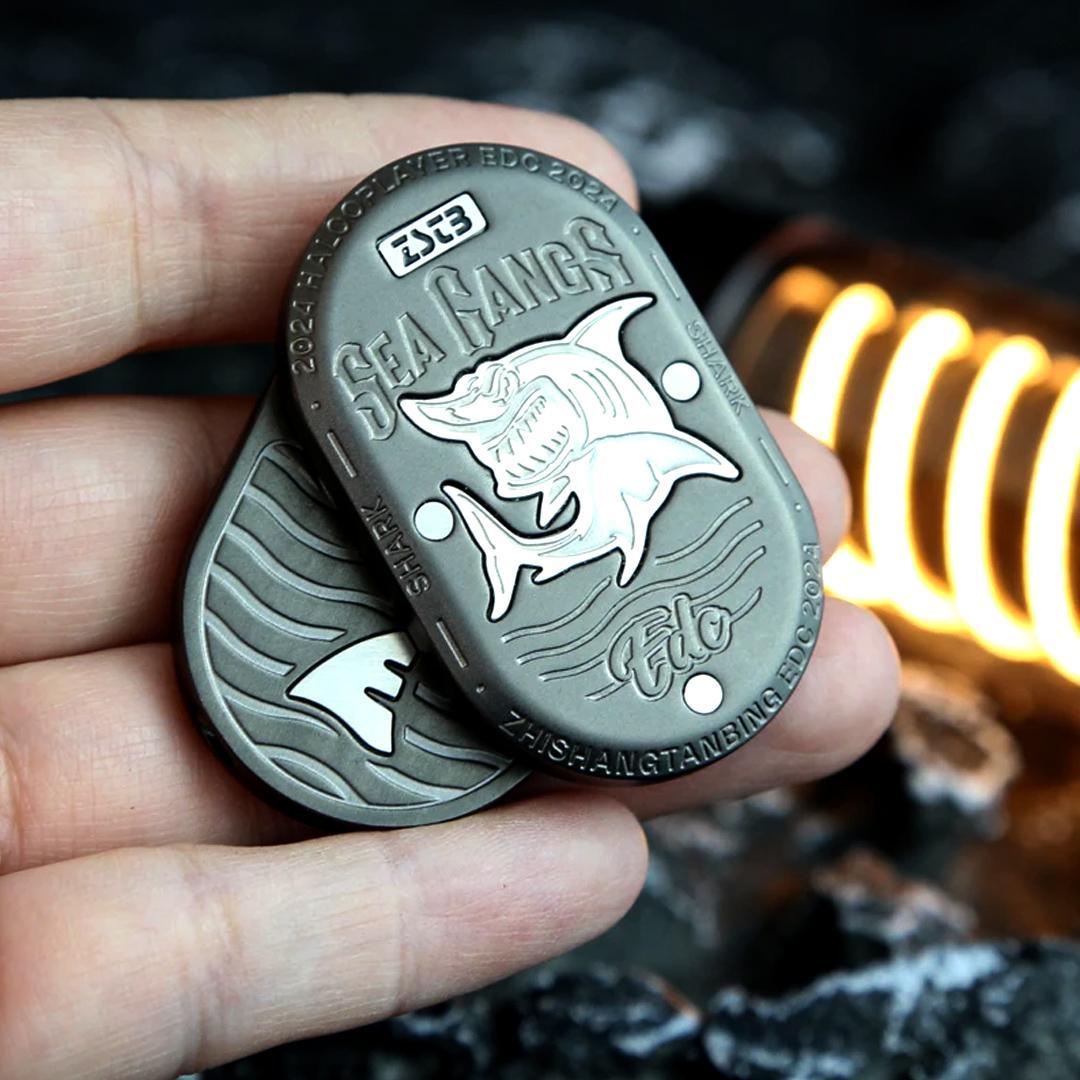 新品 メカニカルフィジェットスライダー シャーク 灰 フィジェットトイ EDC
