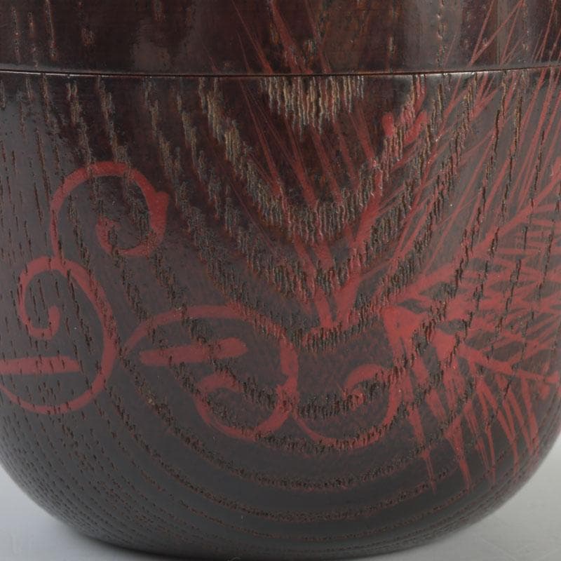 茶道具　漆塗　草渦蒔絵　棗　堀内宗完(兼中斎)極め箱　V　9499