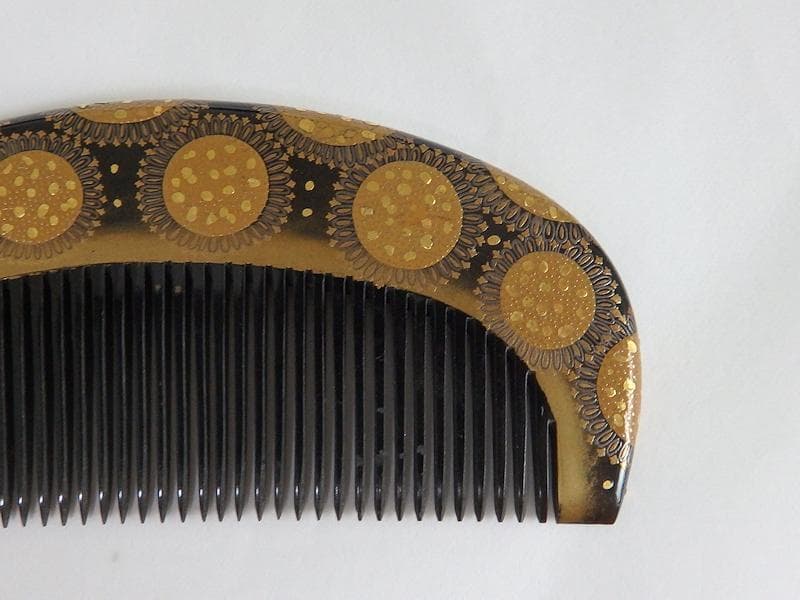 和装アクセサリー　アンティーク 櫛・笄セット　切金入蒔絵　C559A-fbeo