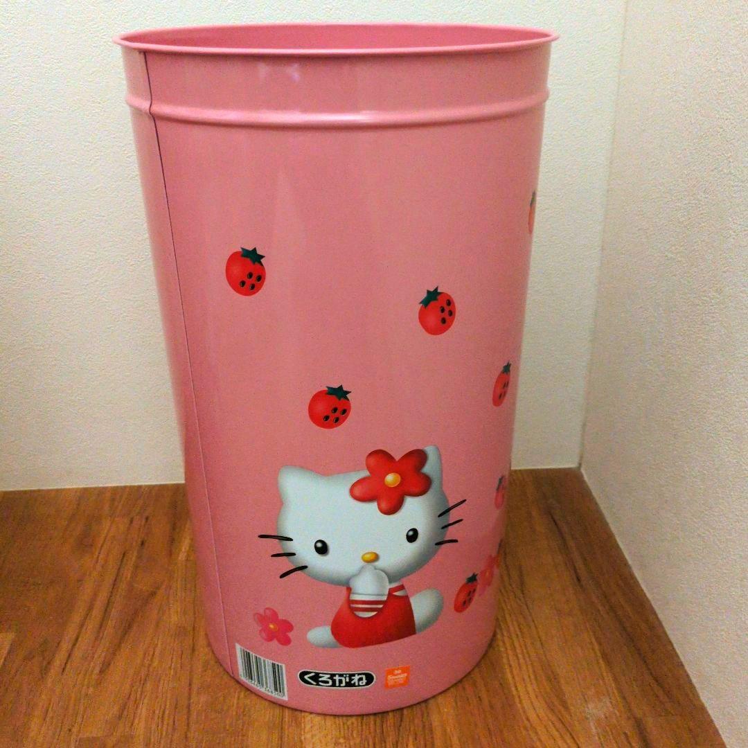【新品】昭和レトロ　ハローキティ　キティちゃん　スチール缶　ゴミ箱