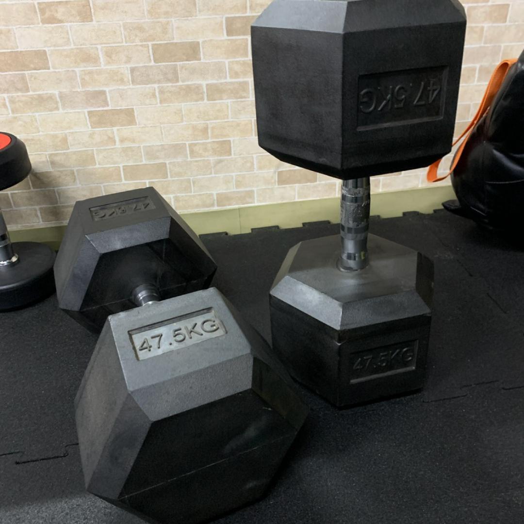 ラバー ヘックス ダンベル 47.5kg × 2個 セット
