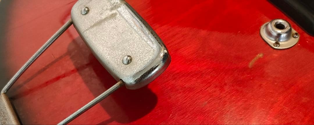 【ジャンク品】Teisco BA-2 セミアコースティックエレキベース レッド