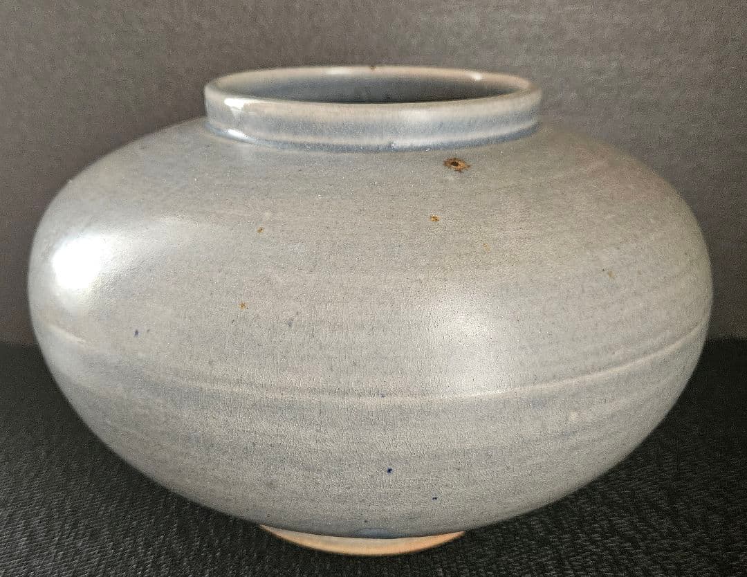 【大名品❗】李氏朝鮮時代　李朝分院手　瑠璃釉　胴継ぎ　壺　算盤形壺　提灯壺