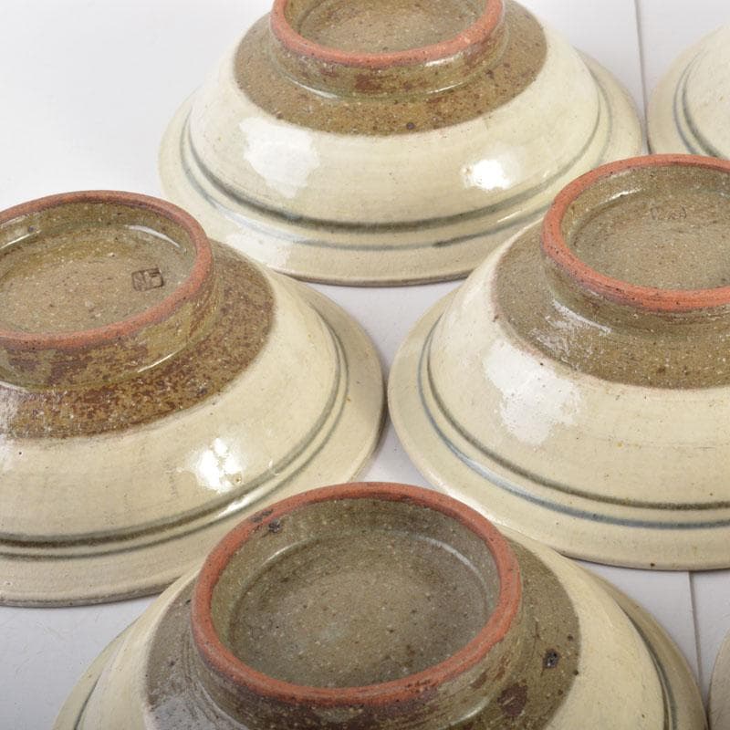 和食器　吉良々窯　加藤泥二作　泥彩魚文　向付　七客　共箱　C　6804A