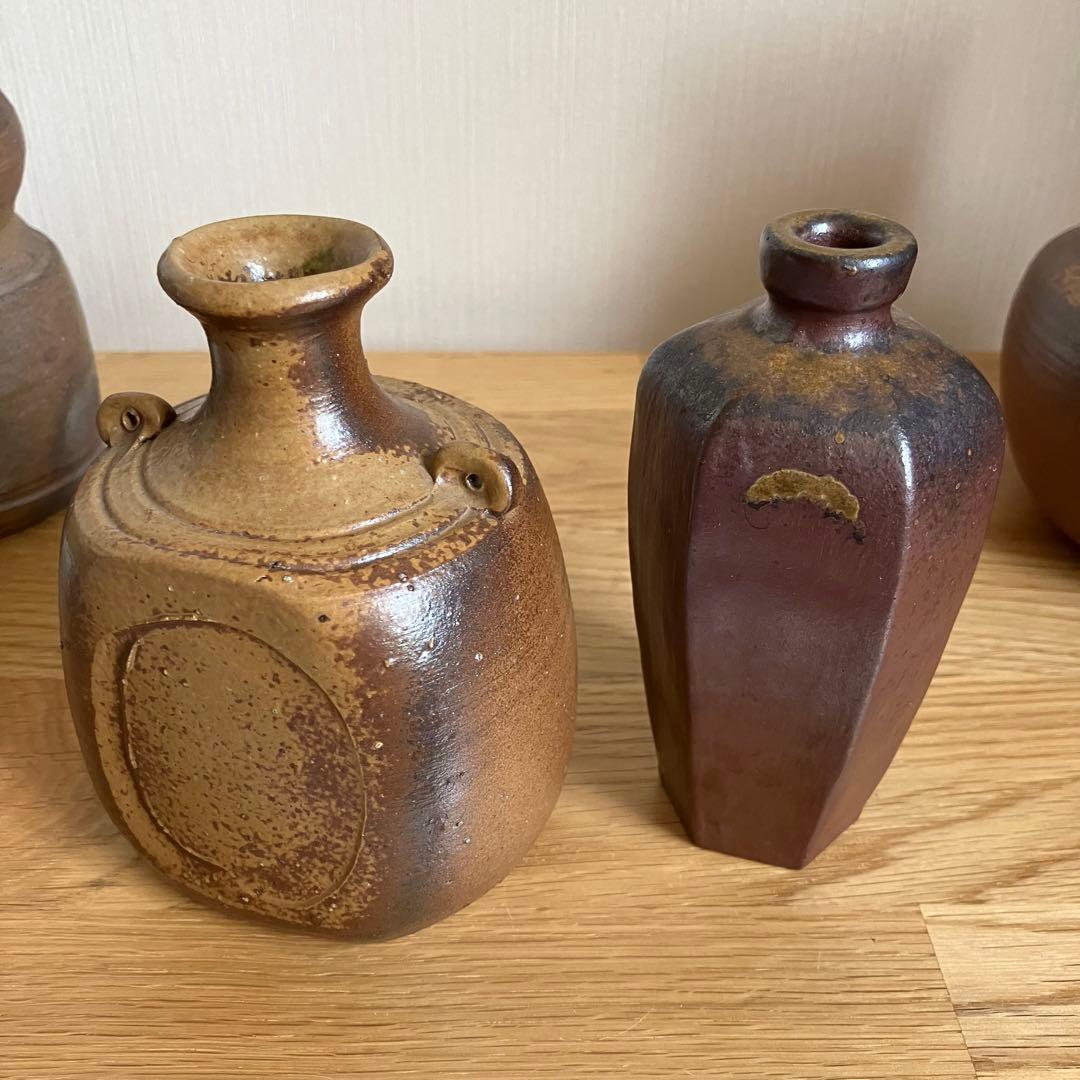 備前焼　花瓶4点セット