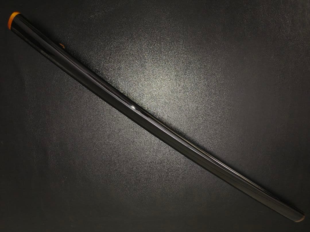 日本刀鞘　牛角黒色鞘　大刀　打刀　日本刀　刀装具　栗形　武道具　刀剣美術