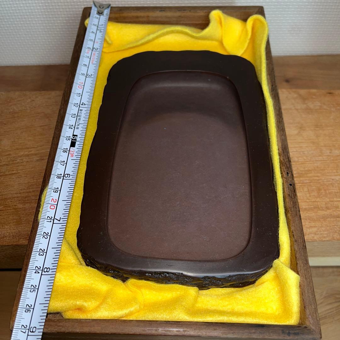 ⭕️赤間硯　下井唯石　1.4kg超え　野面硯　縁ツルツル　美品