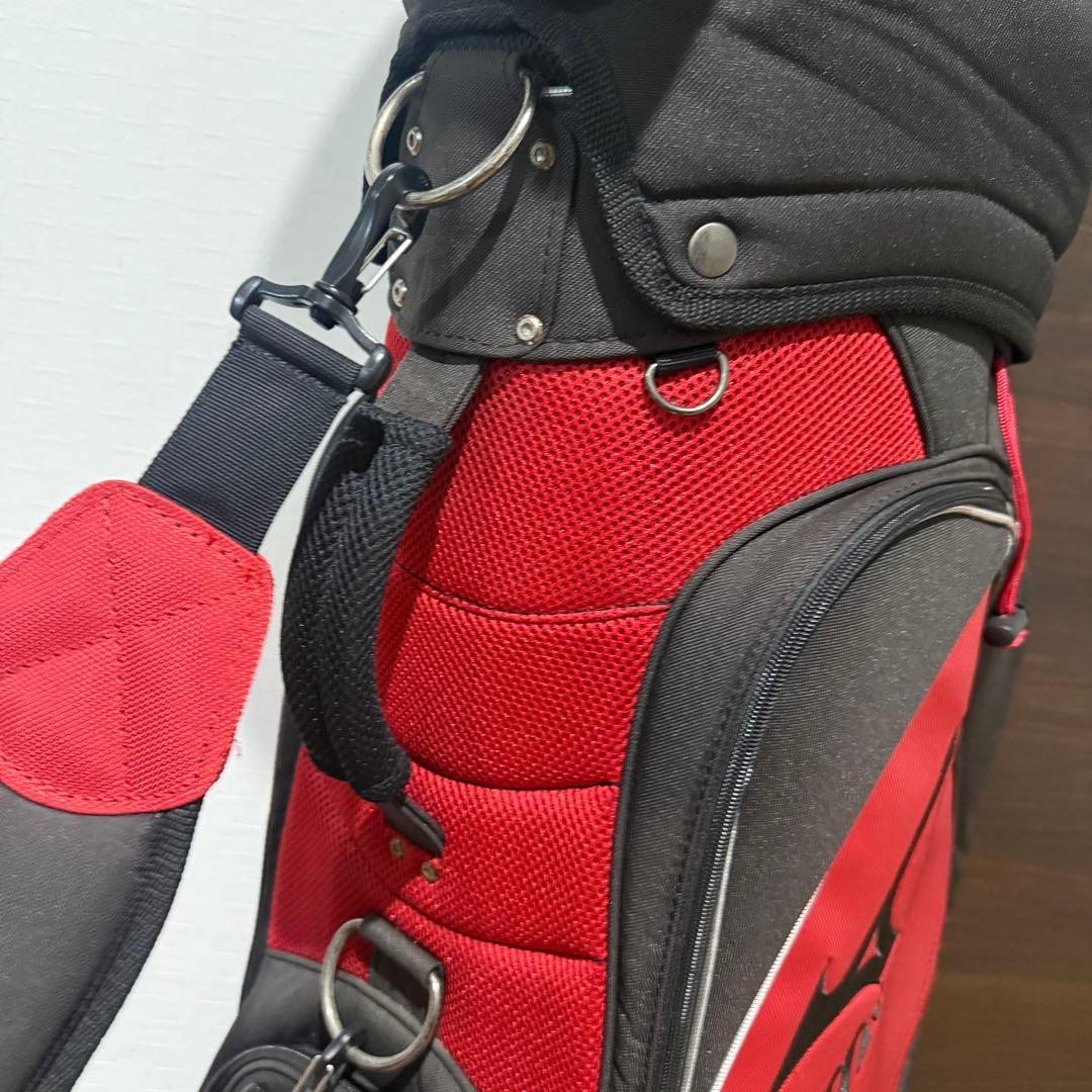 MIZUNO キャディバッグ ゴルフバッグ 黒 赤