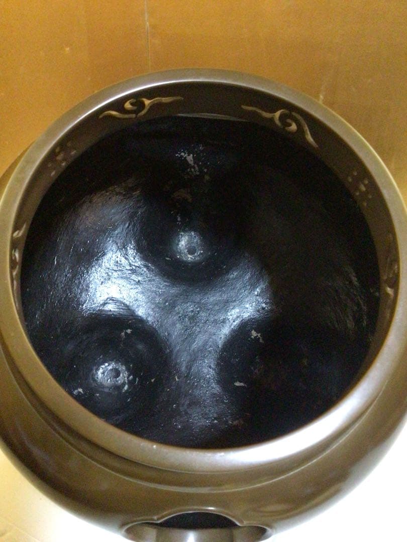 唐銅　風炉釜 畠春斎 一ノ瀬宗辰 共箱付き