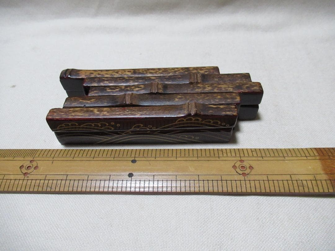 茶道具　筏香合　波蒔絵あり　川瀬表完造　共箱