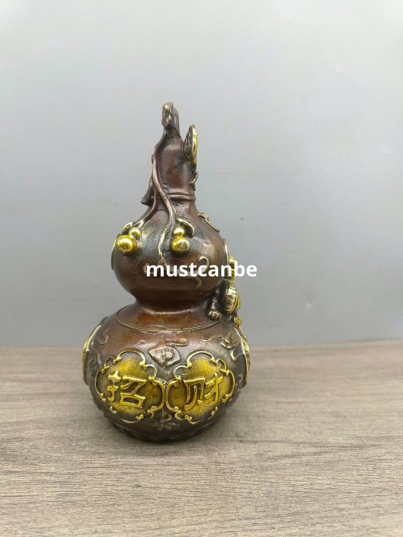 銅 細工 竜頭瓢簞 招財 納福 開運 風水 客間 玄関 装飾品 工芸品 置物