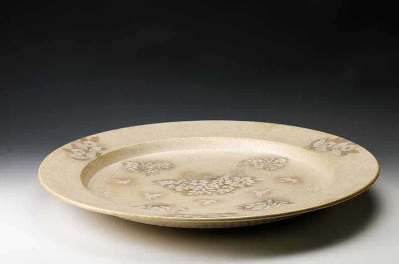 神品　井戸川豊 　大皿　50cm　大作　共箱