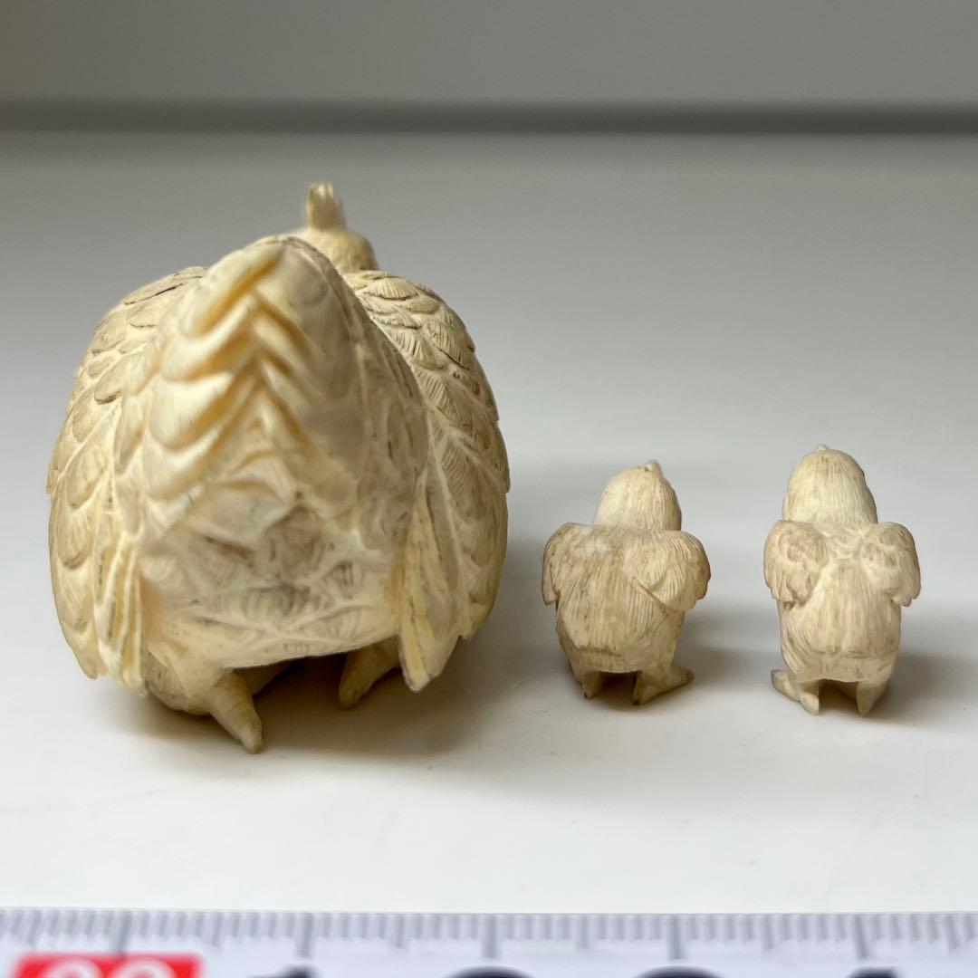 極上 和彫 鶏親子置物 55g 東キ8-0206☆2F トヒサ