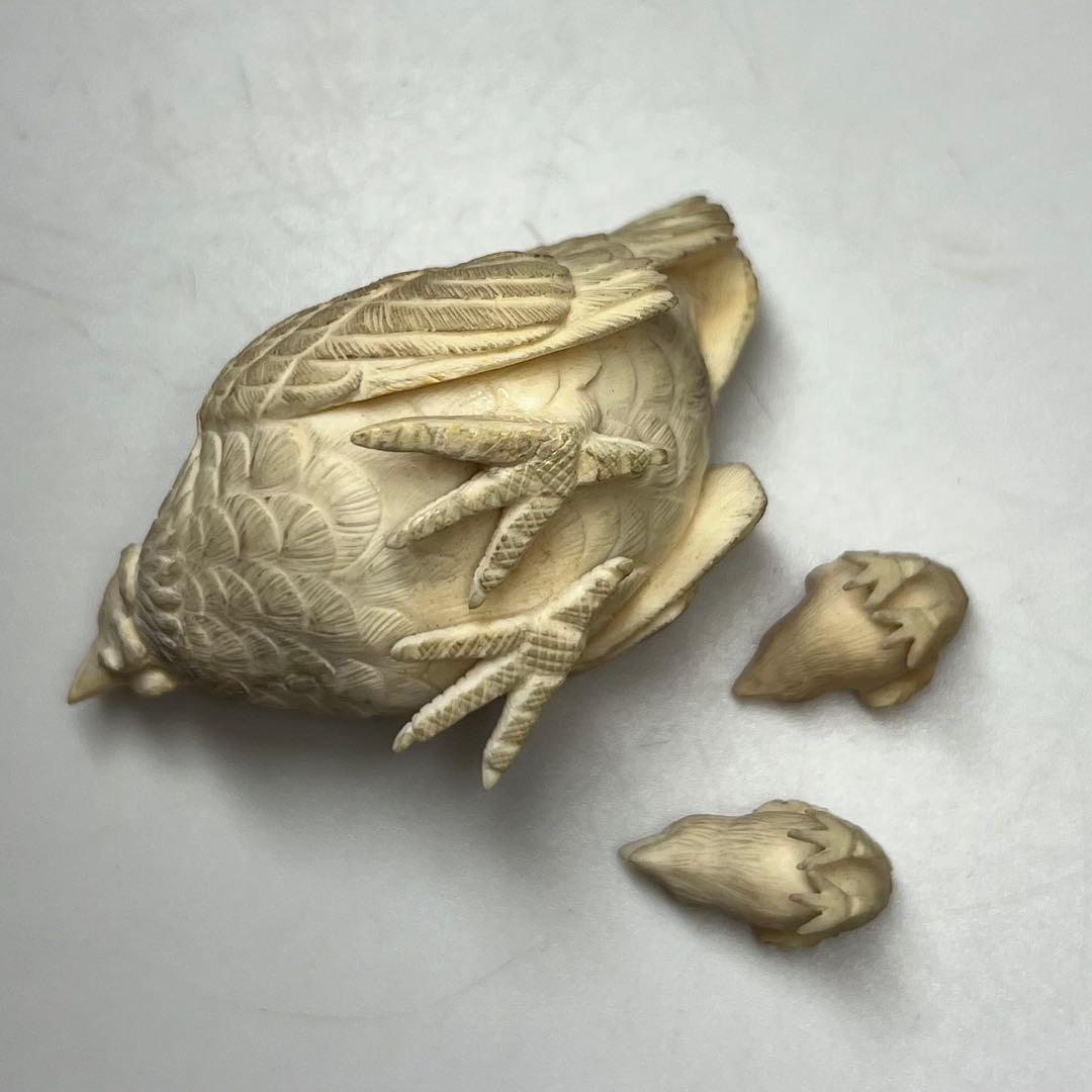 極上 和彫 鶏親子置物 55g 東キ8-0206☆2F トヒサ