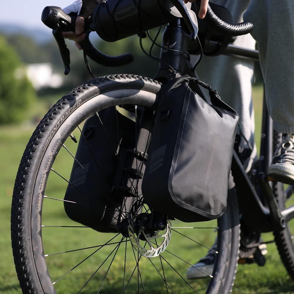 RhinoWeld 自転車 フォークバッグ 取付具付 ラック不要 完全防水 ４L