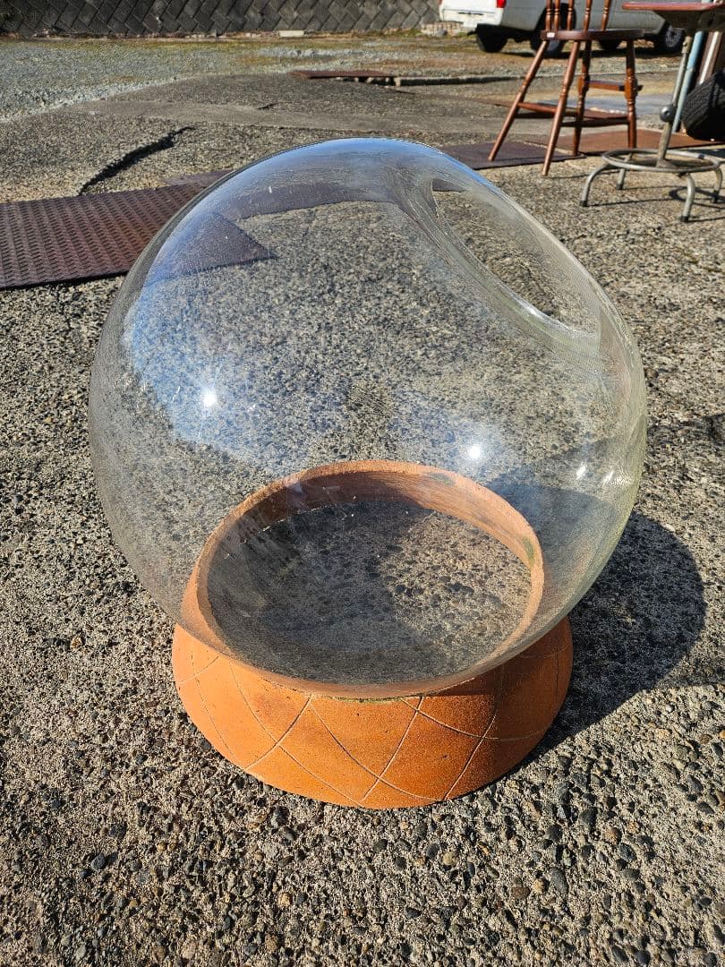 ヴィンテージ ガラスのオブジェ ボトル メダカ鉢 金魚鉢 硝子瓶 レトロ 置物